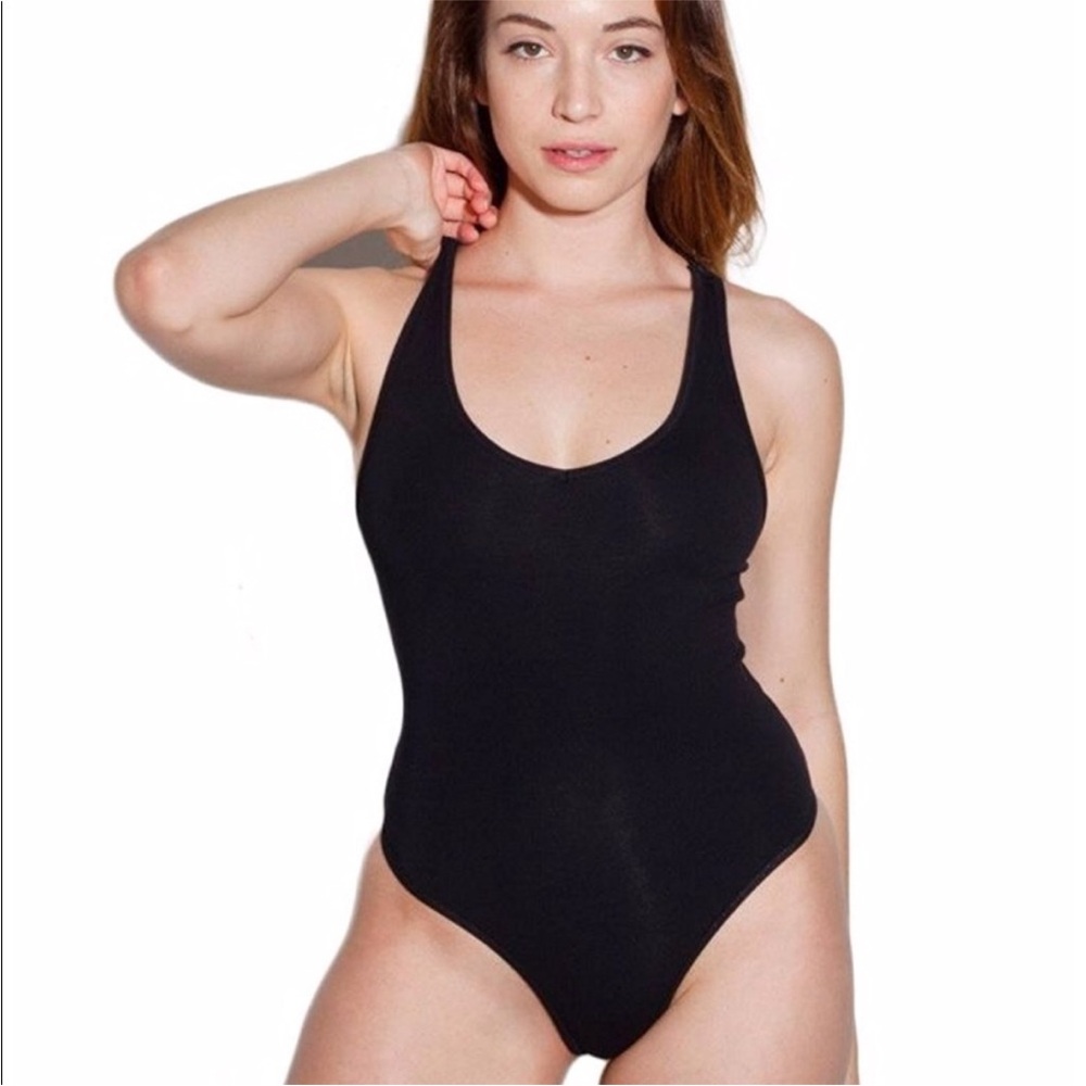 American Apparel Black Sleeveless Bodysuit Womens Size MD
